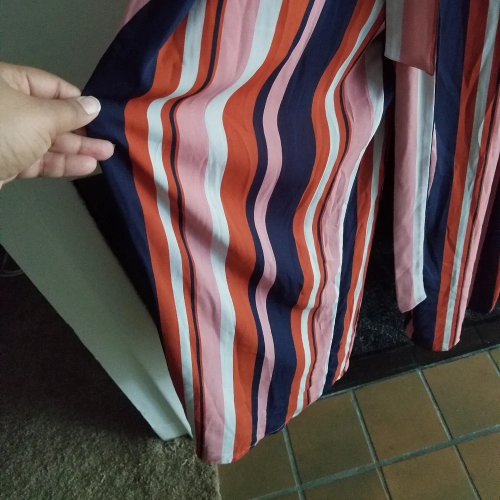 Forever 21+ Multi Colored Striped Wide Leg Jumpsuit - Picture 5 of 6